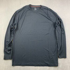 Saxx Mens Shirt Large Black Quest Long Sleeve Crew Nylon Stretch Lightweight